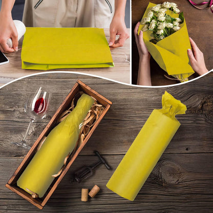 100 Sheets Yellow Tissue Paper Artdly 14 x 20 Inches Yellow Wrapping Paper Bulk for Weddings Birthday DIY Project Christmas