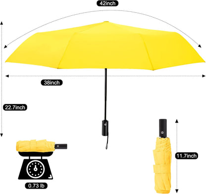 Travel Umbrella - Compact Umbrella for Rain - Perfect Large Auto Folding Umbrella - Ideal Car umbrella, Small umbrella, and Travel Companion