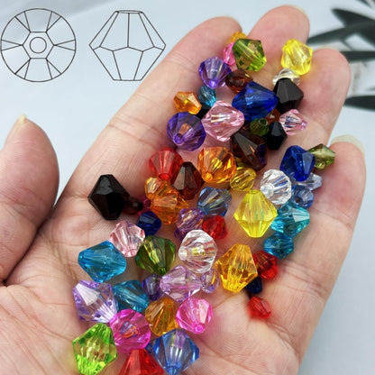 1000pcs 6mm Acrylic Bicone Beads Faceted Acrylic Crystal Spacer Beads for Bracelet Necklace Earring Keychain Jewelry Making Crafts(Lemon Yellow)