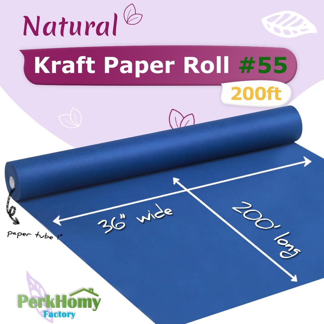 36" x 2,400" (200') Lemon Yellow Kraft Paper Roll for Craft Bulletin Board Paper Art Table Covering Crafting Gift Wrapping Bouquet Packing Parcel 80GSM 55LB (Lemon Yellow, 36" x 200')