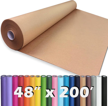 36" x 2,400" (200') Lemon Yellow Kraft Paper Roll for Craft Bulletin Board Paper Art Table Covering Crafting Gift Wrapping Bouquet Packing Parcel 80GSM 55LB (Lemon Yellow, 36" x 200')