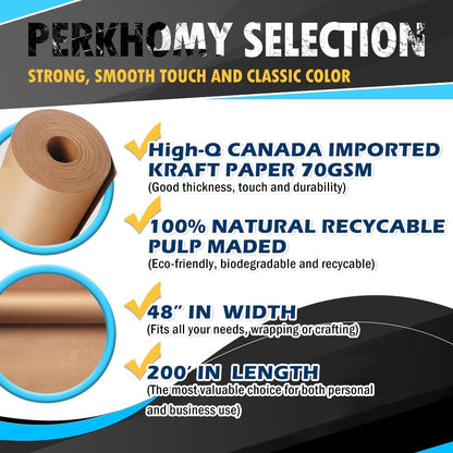 36" x 2,400" (200') Lemon Yellow Kraft Paper Roll for Craft Bulletin Board Paper Art Table Covering Crafting Gift Wrapping Bouquet Packing Parcel 80GSM 55LB (Lemon Yellow, 36" x 200')