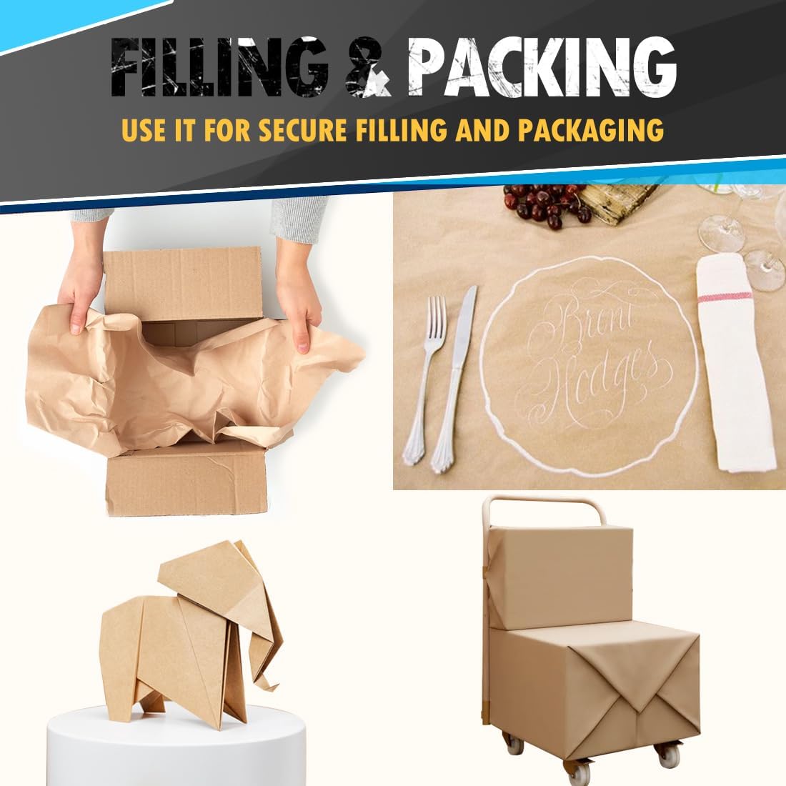 36" x 2,400" (200') Lemon Yellow Kraft Paper Roll for Craft Bulletin Board Paper Art Table Covering Crafting Gift Wrapping Bouquet Packing Parcel 80GSM 55LB (Lemon Yellow, 36" x 200')