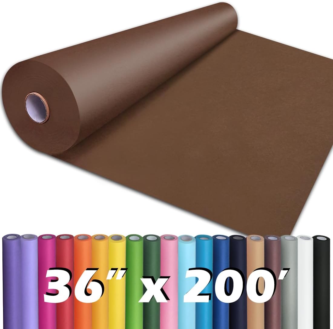 36" x 2,400" (200') Lemon Yellow Kraft Paper Roll for Craft Bulletin Board Paper Art Table Covering Crafting Gift Wrapping Bouquet Packing Parcel 80GSM 55LB (Lemon Yellow, 36" x 200')