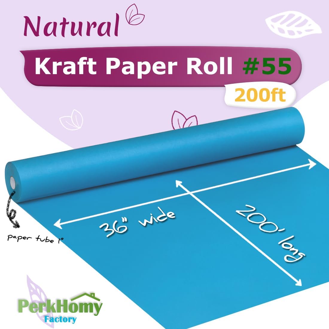 36" x 2,400" (200') Lemon Yellow Kraft Paper Roll for Craft Bulletin Board Paper Art Table Covering Crafting Gift Wrapping Bouquet Packing Parcel 80GSM 55LB (Lemon Yellow, 36" x 200')