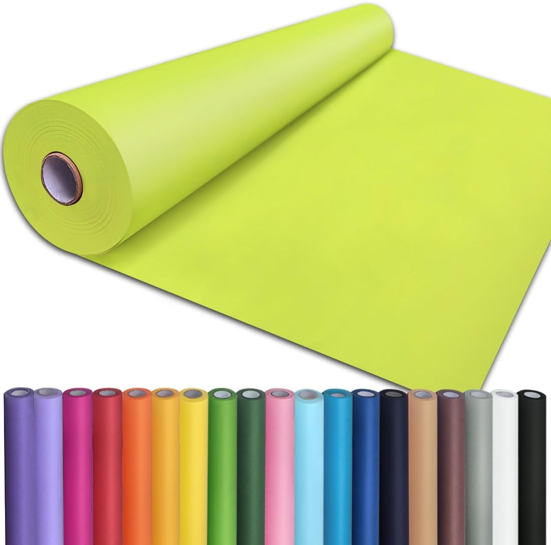 36" x 2,400" (200') Lemon Yellow Kraft Paper Roll for Craft Bulletin Board Paper Art Table Covering Crafting Gift Wrapping Bouquet Packing Parcel 80GSM 55LB (Lemon Yellow, 36" x 200')