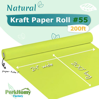 36" x 2,400" (200') Lemon Yellow Kraft Paper Roll for Craft Bulletin Board Paper Art Table Covering Crafting Gift Wrapping Bouquet Packing Parcel 80GSM 55LB (Lemon Yellow, 36" x 200')