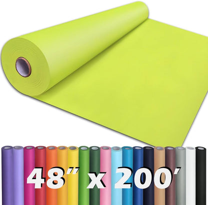36" x 2,400" (200') Lemon Yellow Kraft Paper Roll for Craft Bulletin Board Paper Art Table Covering Crafting Gift Wrapping Bouquet Packing Parcel 80GSM 55LB (Lemon Yellow, 36" x 200')