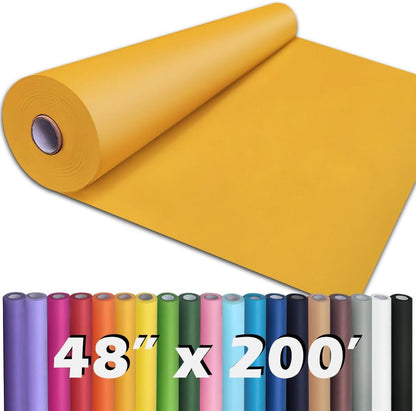 36" x 2,400" (200') Lemon Yellow Kraft Paper Roll for Craft Bulletin Board Paper Art Table Covering Crafting Gift Wrapping Bouquet Packing Parcel 80GSM 55LB (Lemon Yellow, 36" x 200')