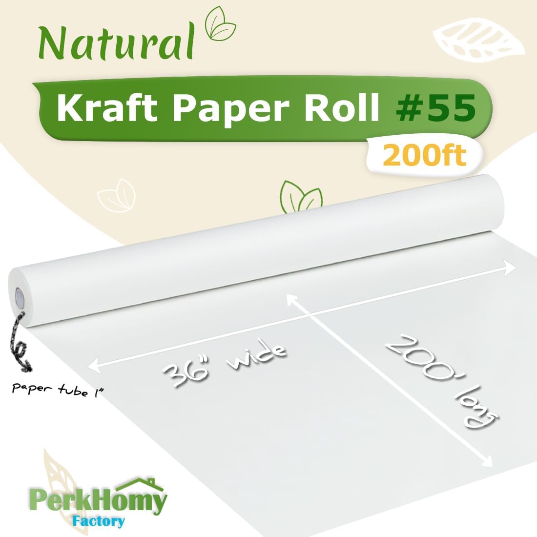 36" x 2,400" (200') Lemon Yellow Kraft Paper Roll for Craft Bulletin Board Paper Art Table Covering Crafting Gift Wrapping Bouquet Packing Parcel 80GSM 55LB (Lemon Yellow, 36" x 200')