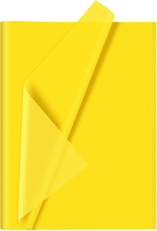 60 Sheets Yellow Tissue Paper - Thanksgiving Tissue Paper Art Gift Wrapping Bulk for DIY Crafts Decor Birthday Holiday Thanksgiving Party (20 x 14.5 inches)