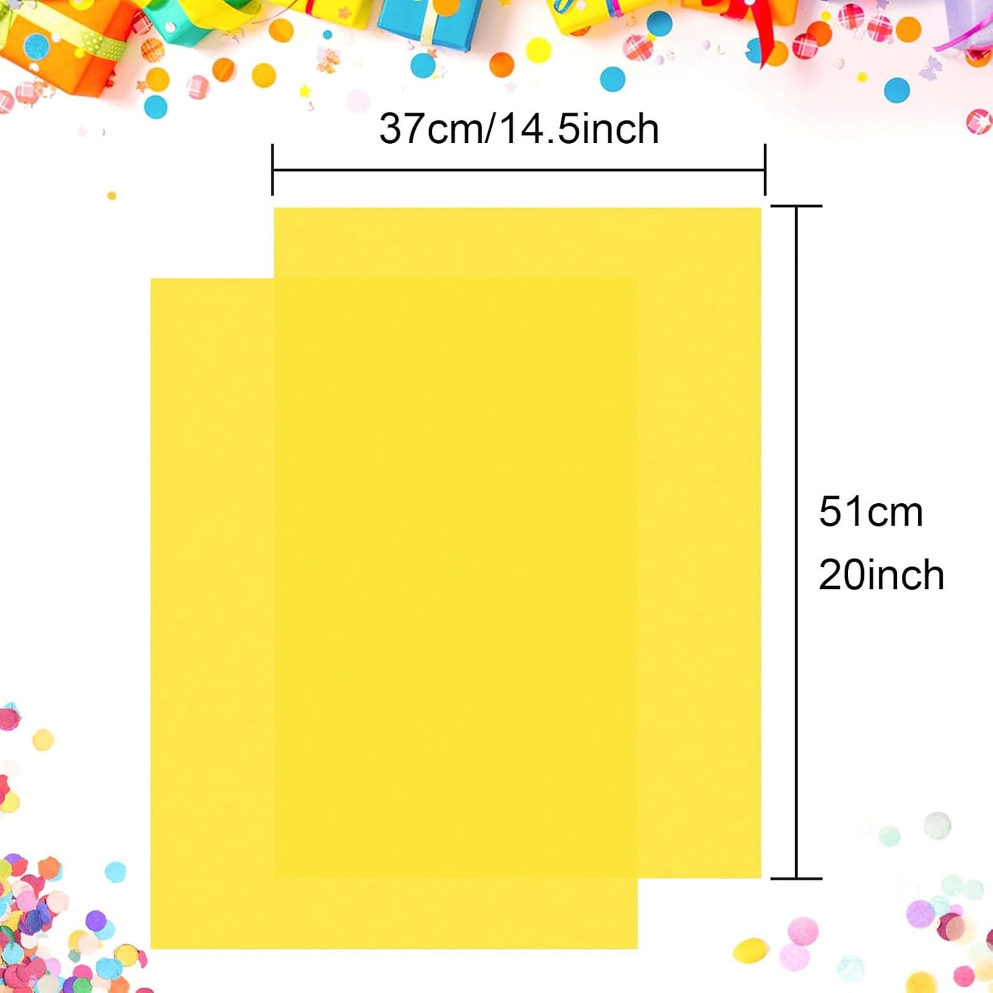 60 Sheets Yellow Tissue Paper - Thanksgiving Tissue Paper Art Gift Wrapping Bulk for DIY Crafts Decor Birthday Holiday Thanksgiving Party (20 x 14.5 inches)