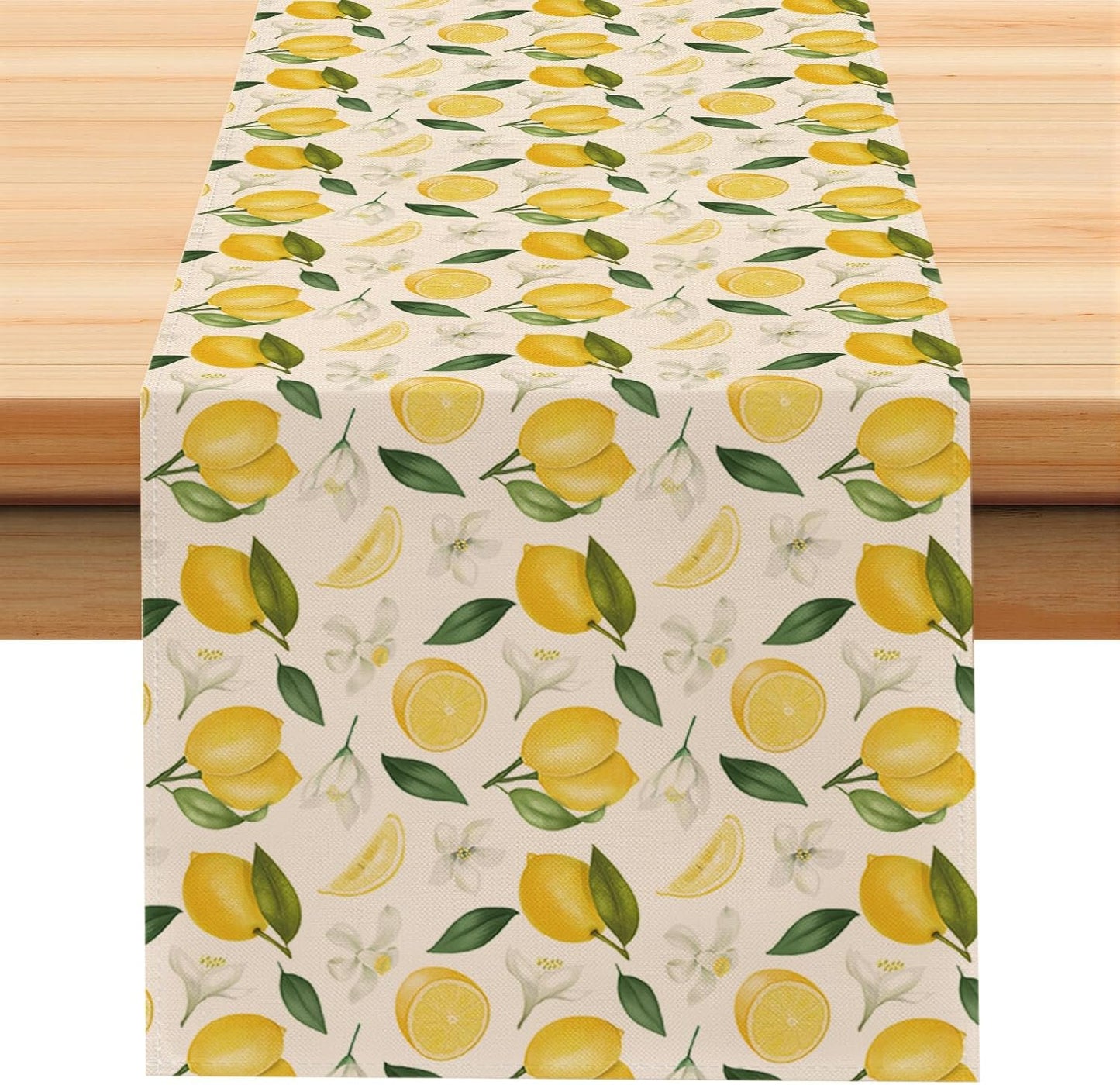 Summer Lemon Table Runner, 13x72 Inch | Table Decoration for Summer Seasonal Anniversary Holiday Kitchen Dinning Table Home Party Decor