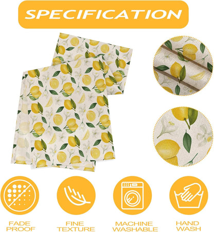 Summer Lemon Table Runner, 13x72 Inch | Table Decoration for Summer Seasonal Anniversary Holiday Kitchen Dinning Table Home Party Decor