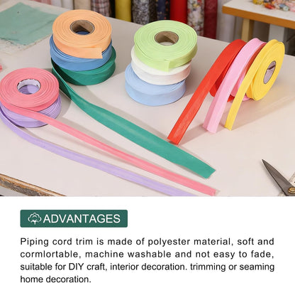 1/2 Inch Single Fold Bias Tape Polyester Continuous Bulk Bias Tape for Sewing,Seaming Quilting Hemming Binding Crafts (Yellow 15 Yards)