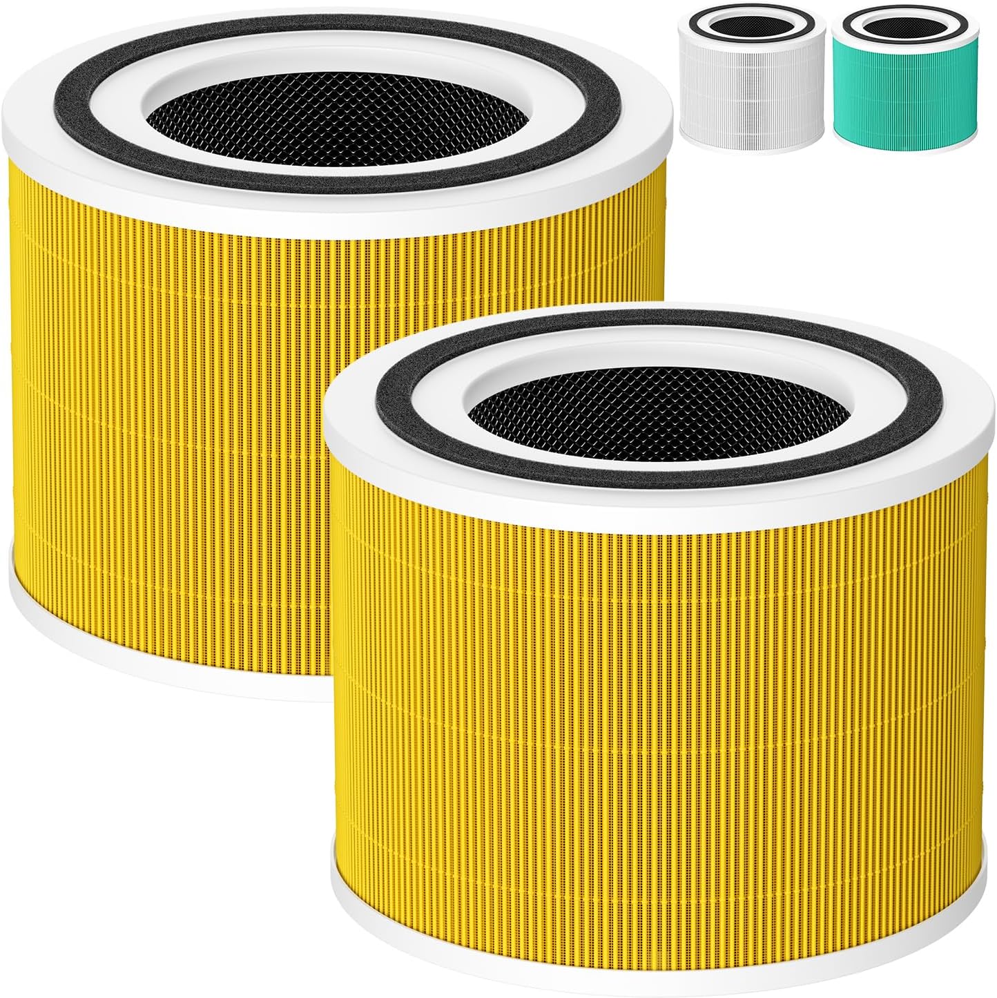 2 Pack 240 Pet Care Replacement Filter for 240 Air Purifier Yellow | 3-in-1 Filter Replacement with Activated Carbon Filter