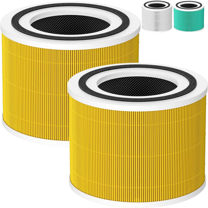 2 Pack 240 Pet Care Replacement Filter for 240 Air Purifier Yellow | 3-in-1 Filter Replacement with Activated Carbon Filter