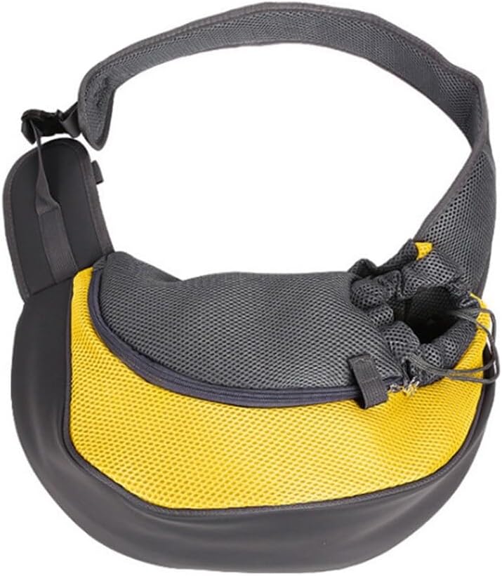 Pet Dog Sling Carrier Breathable Mesh Hands-Free Crossbody Bag for Small Dogs Cat Rabbit Outdoor Travel Yellow