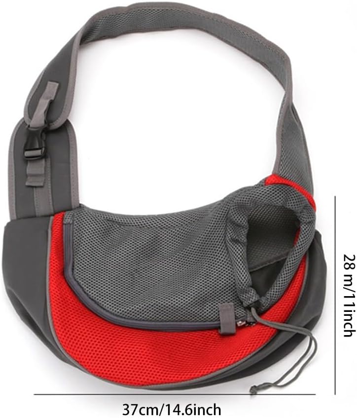Pet Dog Sling Carrier Breathable Mesh Hands-Free Crossbody Bag for Small Dogs Cat Rabbit Outdoor Travel Yellow