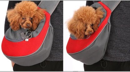 Pet Dog Sling Carrier Breathable Mesh Hands-Free Crossbody Bag for Small Dogs Cat Rabbit Outdoor Travel Yellow