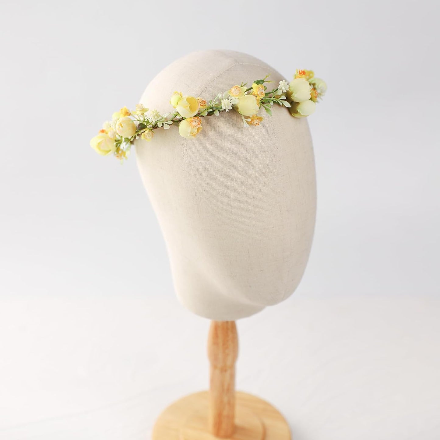 Yellow Flower Crown for Women, Fairy Floral Headband | Renaissance Hair Accessories, Elf Cosplay, Weeding Bride Headpiece Cosplay Birthday Party Festival