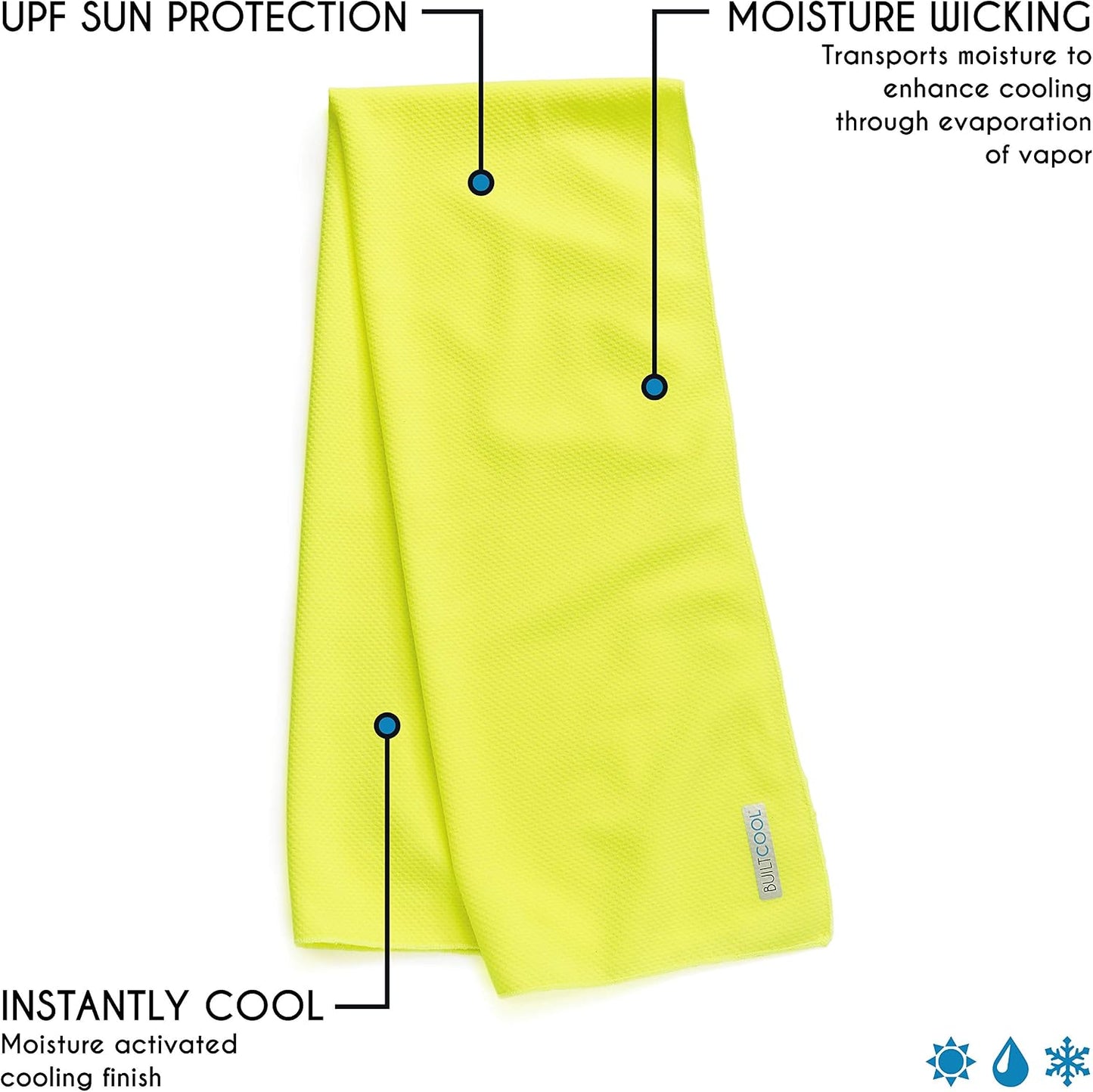 Adult Cooling Towel - Men & Women Chilly, Lightweight, Soft, Neck and Face Cooling Towel for Sport, Camping, Hunting, One Size, Hi Vis Safety Yellow, 3 Pack
