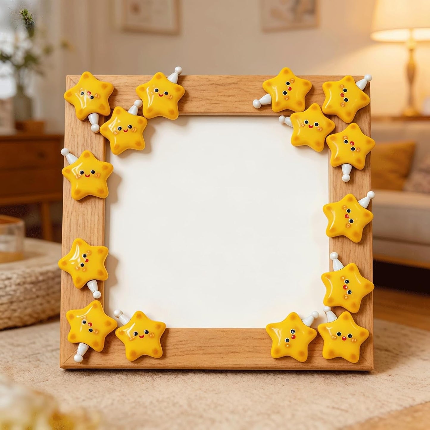 40PCS Yellow Star-Shaped Resin Flatback Charms, Cute Star with White Hat Embellishments Bulk, Glossy Resin Ornaments for DIY Crafts, Scrapbooking, Phone Case & Jewelry Making Decorations Supplies