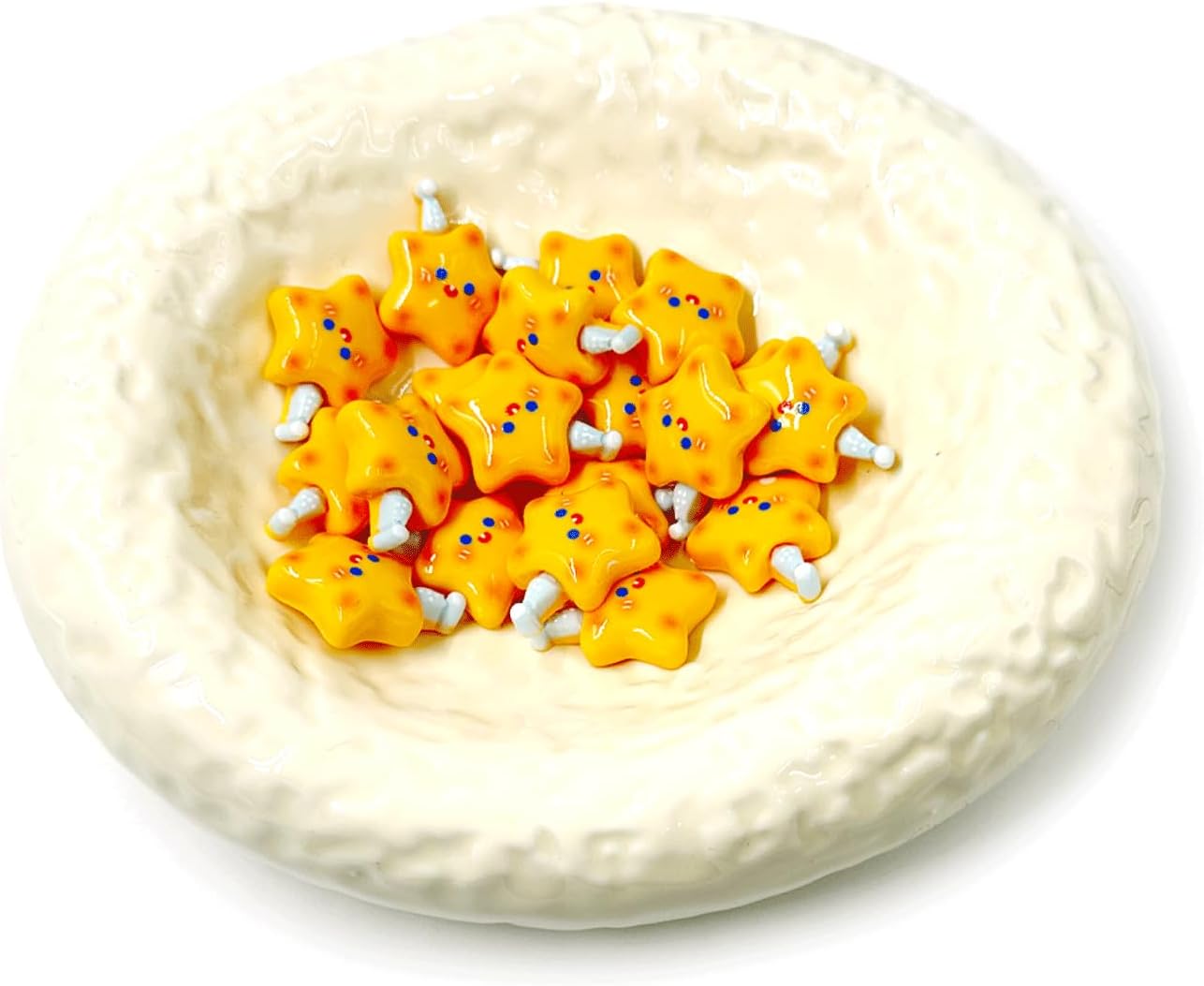 40PCS Yellow Star-Shaped Resin Flatback Charms, Cute Star with White Hat Embellishments Bulk, Glossy Resin Ornaments for DIY Crafts, Scrapbooking, Phone Case & Jewelry Making Decorations Supplies