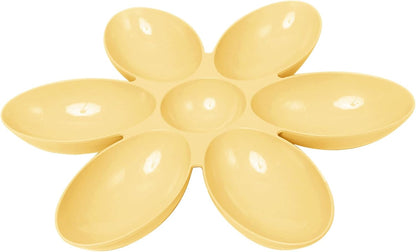 6 Petal Flower Shaped Cat Food Bowl Multi-Cat Feeder with 6 Compartments Non-Slip Slow Feeder for Indoor Cats Yellow One Size