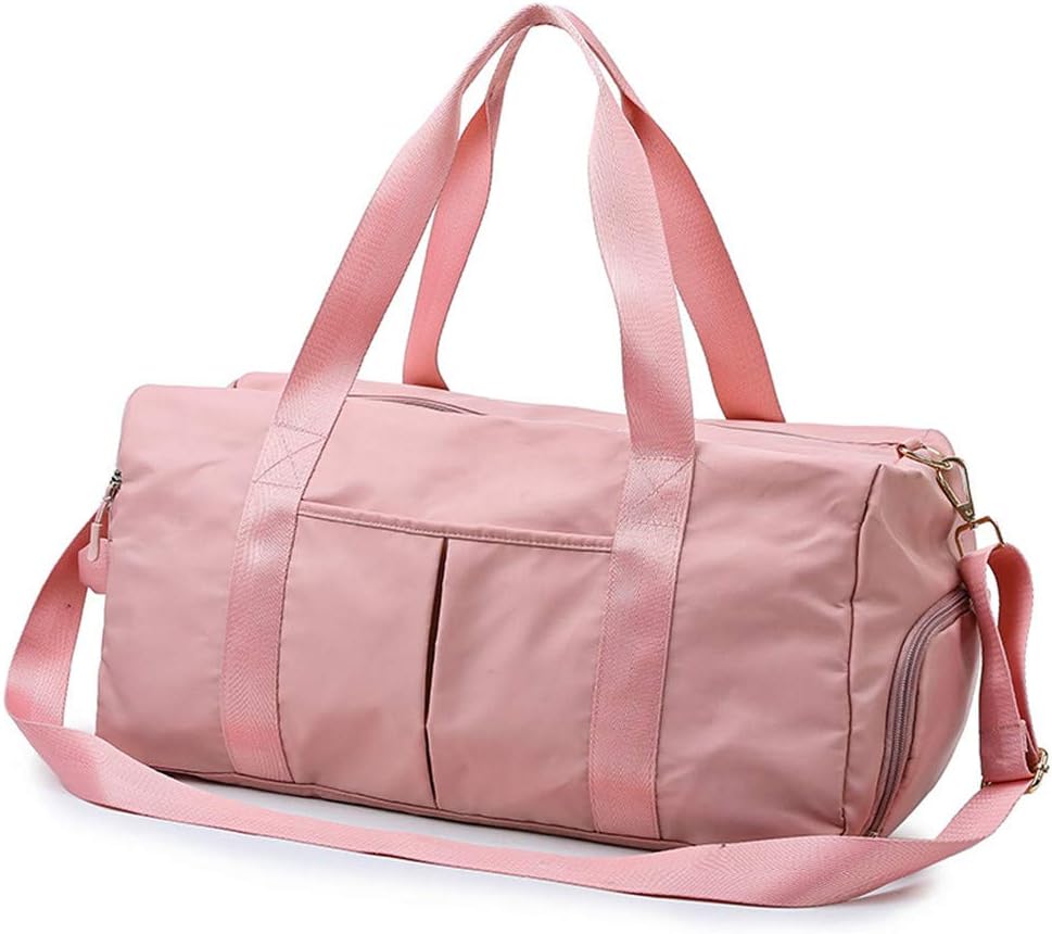 Sports Gym Bag for Women Travel Duffel Bag with Wet Pocket and Shoes Compartment for Training Swim Yoga(Red)