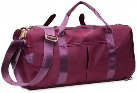 Sports Gym Bag for Women Travel Duffel Bag with Wet Pocket and Shoes Compartment for Training Swim Yoga(Red)