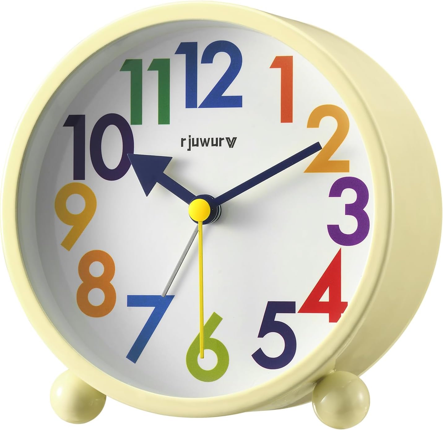 Metal Super Silent Beep Alarm Clock, Desk Alarm Clock Bedroom Clock, Child Interest Alarm Clock(Cheese Yellow)