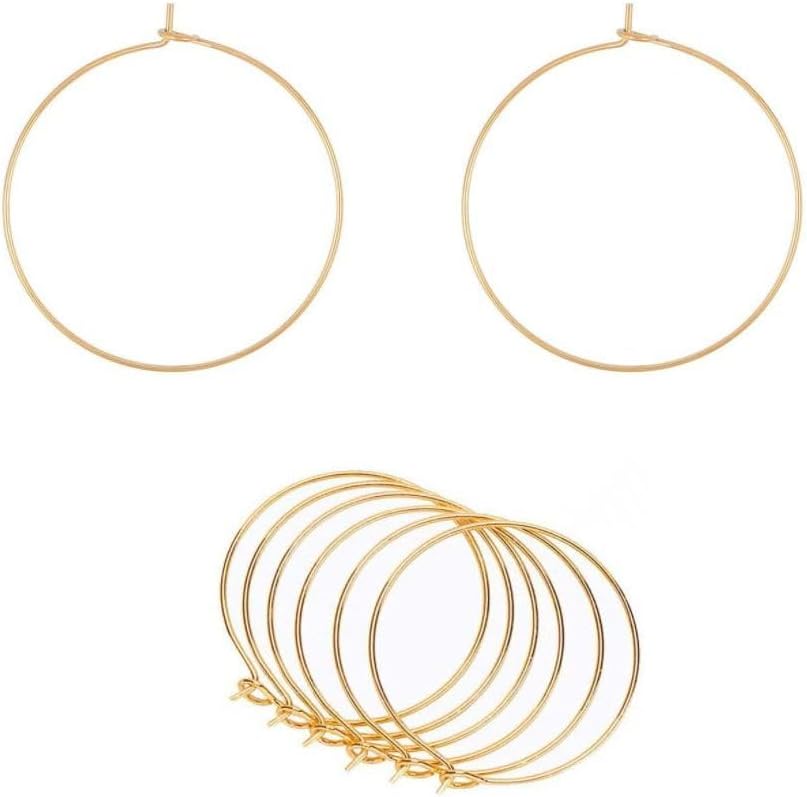 100pcs Adabele Tarnish Resistant 20mm 18K Yellow Gold Plated Round Hoop | Beading Circle Wire Loop, 0.7mm/21 Gauge, For Earrings Pendant Charm Wine Glass Craft Jewelry Making