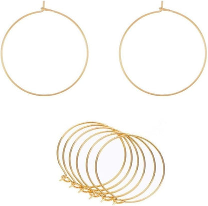 100pcs Adabele Tarnish Resistant 20mm 18K Yellow Gold Plated Round Hoop | Beading Circle Wire Loop, 0.7mm/21 Gauge, For Earrings Pendant Charm Wine Glass Craft Jewelry Making