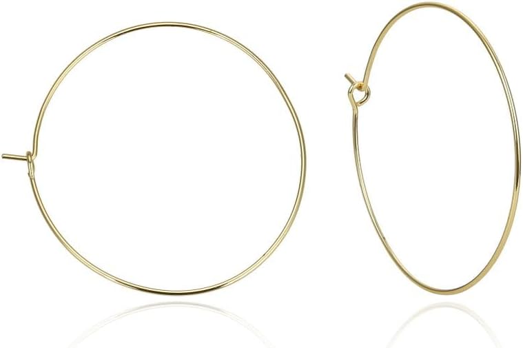 100pcs Adabele Tarnish Resistant 20mm 18K Yellow Gold Plated Round Hoop | Beading Circle Wire Loop, 0.7mm/21 Gauge, For Earrings Pendant Charm Wine Glass Craft Jewelry Making
