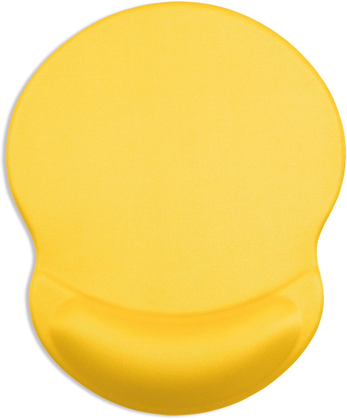 Ergonomic Mouse Pad with Gel Wrist Support Small Wrist Rest Smooth Surface Non-Slip PU Base Comfortable Office Supplies Pain Relief, 8.7 x 7.2 inches, Apricot Yellow