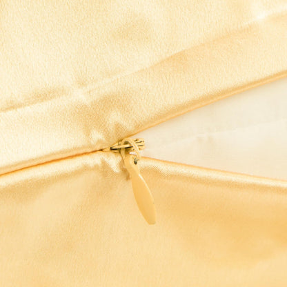 Mulberry Silk Pillowcase for Hair and Skin, Queen 19 Momme Natural Silk Pillow Case with Hidden Zipper, Yellow
