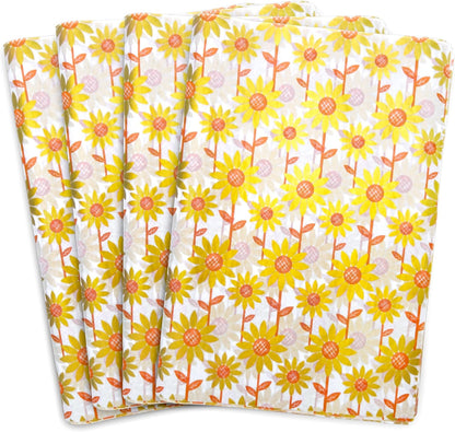 100 Sunflower Tissue Paper, Gold and Brown, 20" x 14", Perfect for Sunflower Party, Art Crafts, and Gift Bags