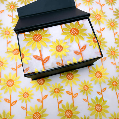 100 Sunflower Tissue Paper, Gold and Brown, 20" x 14", Perfect for Sunflower Party, Art Crafts, and Gift Bags