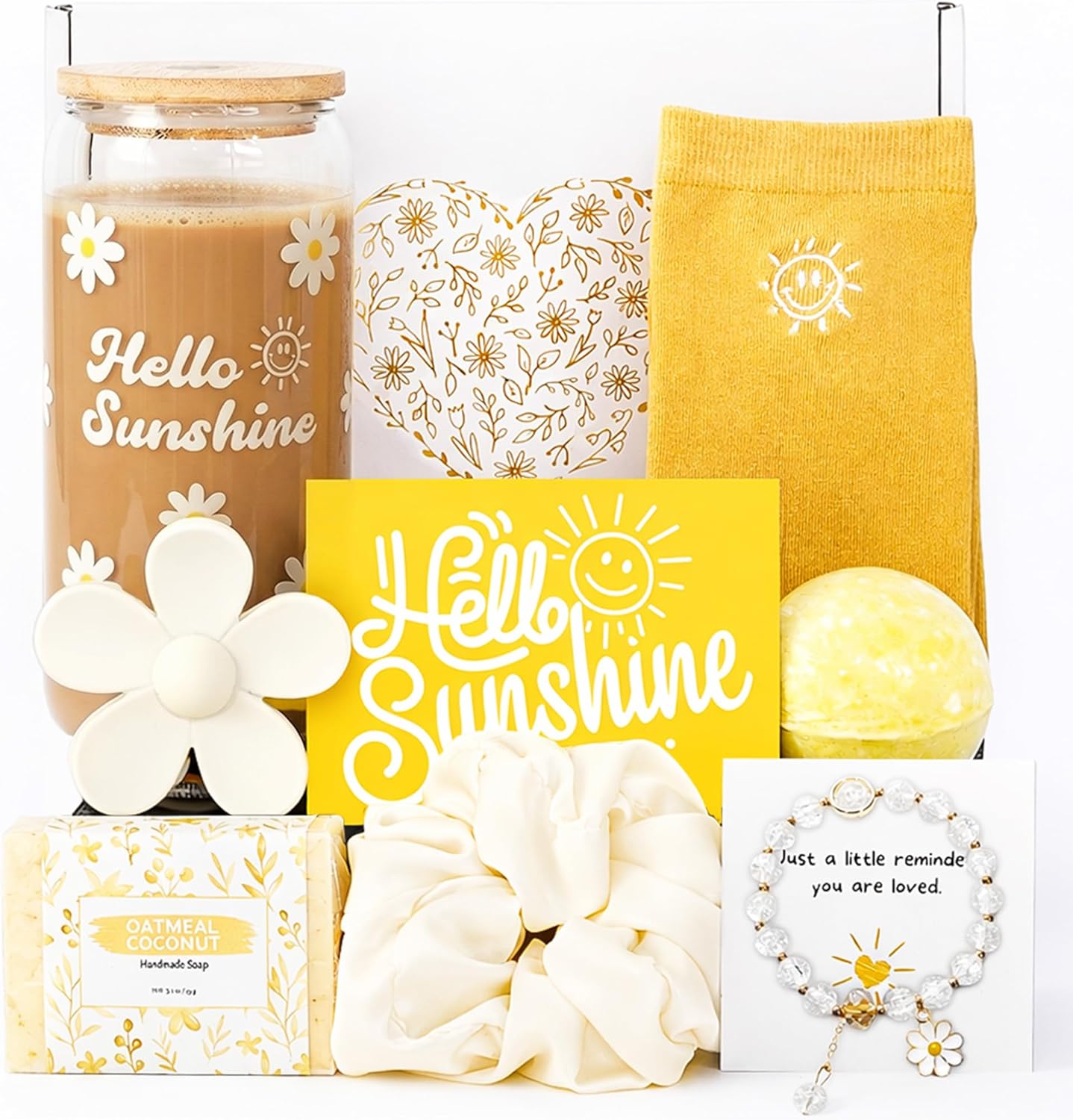 Gift Baskets for Women, Mothers Day Gifts, 9pcs Unique Birthday Gifts for Women, Thinking of You Gift for Women Self Care Gifts Sending Sunshine Cheer Up Gifts Box for Best Friend Sister Coworker