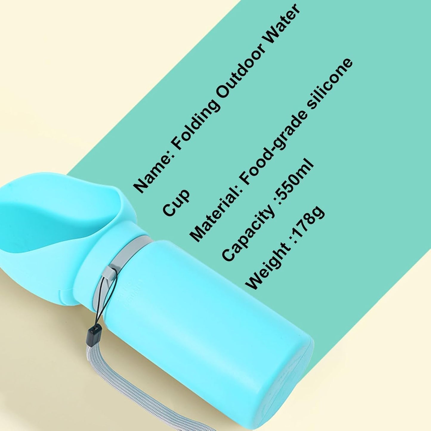 Sippy Cup Portable Foldable Pet Water Bottle – Compact Collapsible Dog & Cat Travel Cup – Food-Grade Silicone & PP, BPA-Free – Leak-Proof for Walking, Travel & Outdoor Use - Sun Yellow