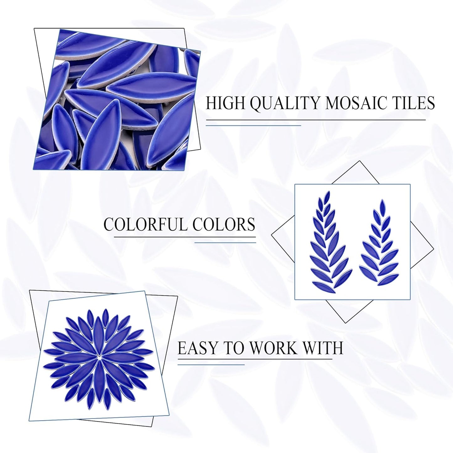 Petal Mosaic Tiles for Crafts, 200g Flower Leaf Ceramic Tiles Pieces for Mosaic Craft Supplies, DIY Outdoor Decor (Iridescent Yellow)