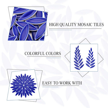 Petal Mosaic Tiles for Crafts, 200g Flower Leaf Ceramic Tiles Pieces for Mosaic Craft Supplies, DIY Outdoor Decor (Iridescent Yellow)