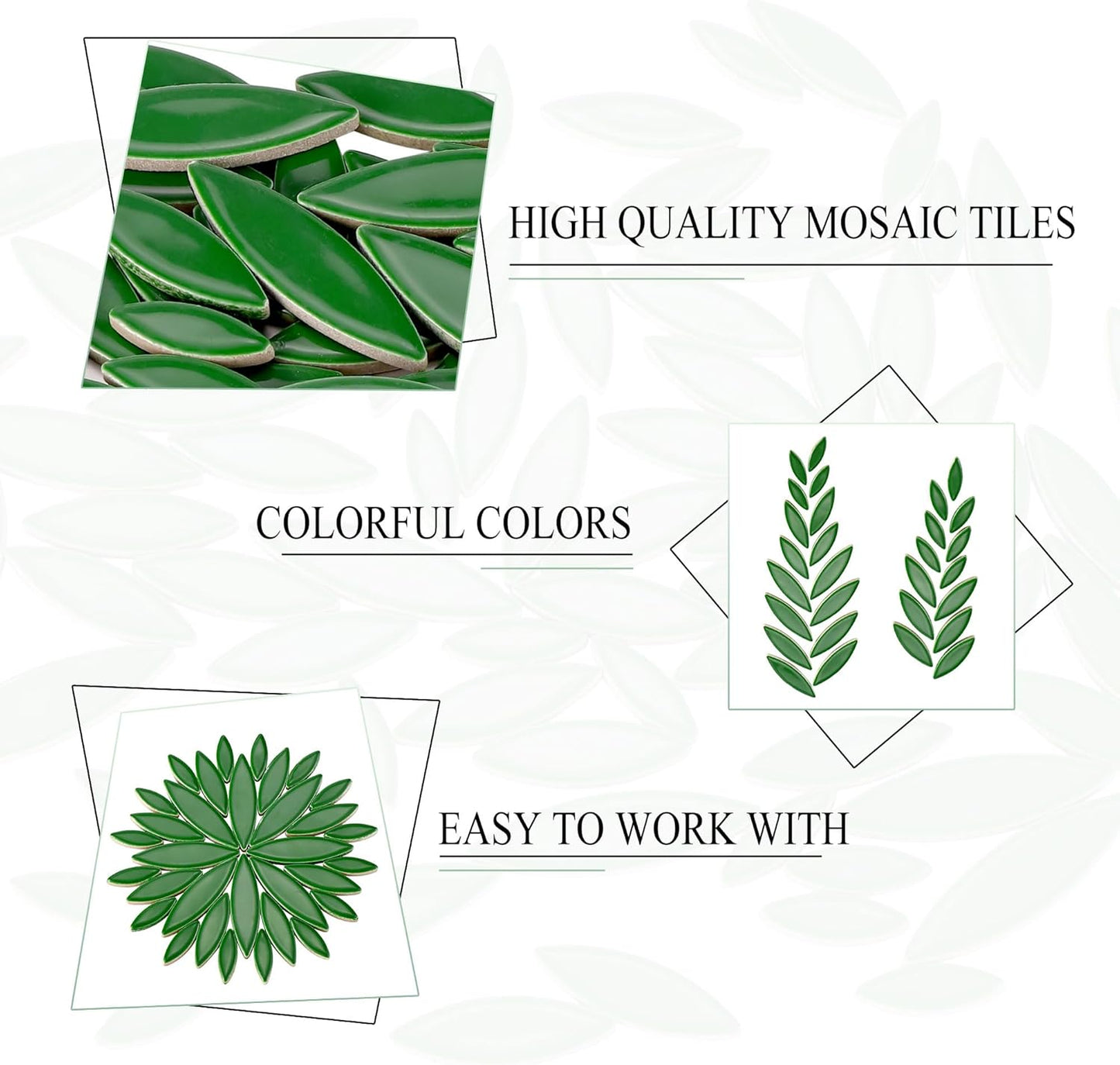 Petal Mosaic Tiles for Crafts, 200g Flower Leaf Ceramic Tiles Pieces for Mosaic Craft Supplies, DIY Outdoor Decor (Iridescent Yellow)