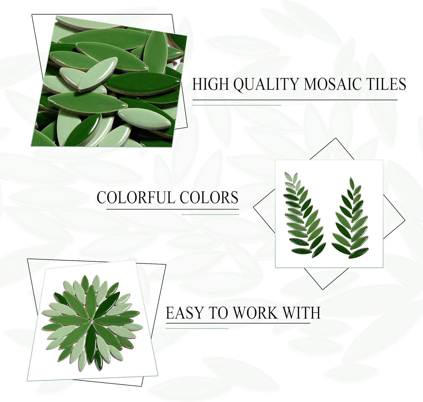 Petal Mosaic Tiles for Crafts, 200g Flower Leaf Ceramic Tiles Pieces for Mosaic Craft Supplies, DIY Outdoor Decor (Iridescent Yellow)