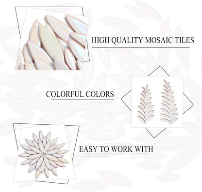 Petal Mosaic Tiles for Crafts, 200g Flower Leaf Ceramic Tiles Pieces for Mosaic Craft Supplies, DIY Outdoor Decor (Iridescent Yellow)