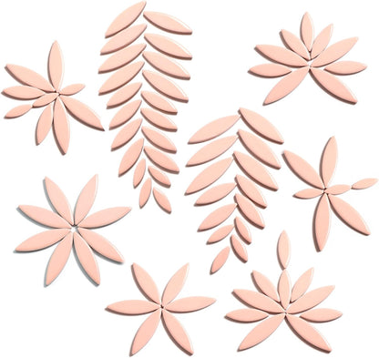 Petal Mosaic Tiles for Crafts, 200g Flower Leaf Ceramic Tiles Pieces for Mosaic Craft Supplies, DIY Outdoor Decor (Iridescent Yellow)