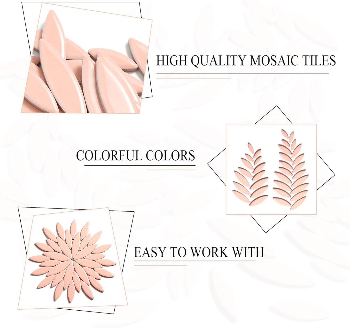 Petal Mosaic Tiles for Crafts, 200g Flower Leaf Ceramic Tiles Pieces for Mosaic Craft Supplies, DIY Outdoor Decor (Iridescent Yellow)