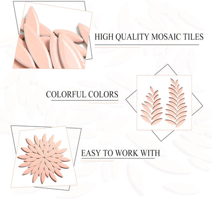 Petal Mosaic Tiles for Crafts, 200g Flower Leaf Ceramic Tiles Pieces for Mosaic Craft Supplies, DIY Outdoor Decor (Iridescent Yellow)