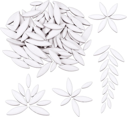Petal Mosaic Tiles for Crafts, 200g Flower Leaf Ceramic Tiles Pieces for Mosaic Craft Supplies, DIY Outdoor Decor (Iridescent Yellow)